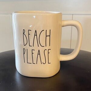 Rae Dunn 'BEACH PLEASE' Coastal Ceramic Mug in White
